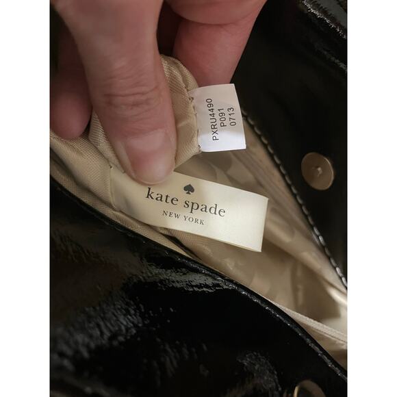 KATE SPADE LARGE BLACK, WHITE PATTON LEATHER HANDBAG (ASIS) - Picture 15 of 16